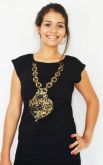 Blusinha Preta com detalhes dourados