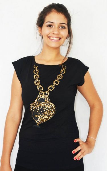 Blusinha Preta com detalhes dourados